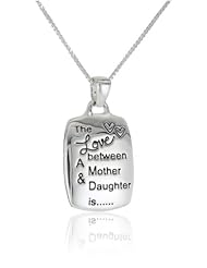 Sterling Silver "The Love Between A Mother and Daughter" Reversible Pendant Necklace, 18"