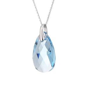 Original Crystal - P/1PB - Collier Femme - Argent fin 925/1000 1 gr - Orné de SWAROVSKI ELEMENTS - Bleu - 42 cm