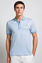 Short Sleeve Pima Cotton Polo with Fine Stripe