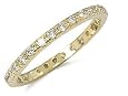Cubic Zirconia Bands - Sterling Silver Gold Plated Easy to Match CZ Wedding Band