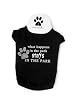 Mud Pie Dog Tee-Shirt What happen in the park stays in the park (X-Small)