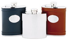 Tan Leather Stainless Steel Flask