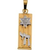 14K Two Tone Gold Mezuzah Pendant