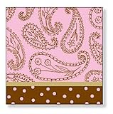 Brown and Pink Paisley Lunch Napkins