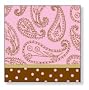 Brown and Pink Paisley Lunch Napkins