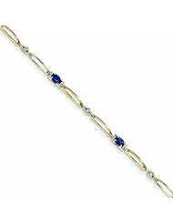 1.4 Carat 14K Gold Diamond and Sapphire Bracelet
