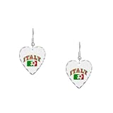 Earring Heart Charm Italy Italian Soccer Grunge - Italian Flag
