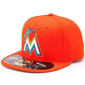 MLB Florida Marlins Authentic On Field Cap (Orange, 800)