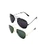 Sheomy Aviator Sunglasses(Set Of 2 With Box) (Golden Black,Sun-010) RS.349.00