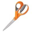 Fiskars 98817897 8 Softgrip bent craft scissors, offset handle, 3-1/2 cut, orange