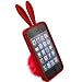 Bunny Skin Case With Furry Tail for Apple iPhone 4 & 4S, Red