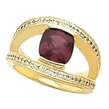 14K White or Yellow Gold Mozambique Garnet and Diamond Ring -- OTHER GEMS AVAILABLE