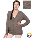 American Apparel Unisex Tri-Blend Rib Cardigan X-Small-brown