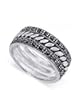 .925 Silver Rings Marcasite 8mm Band Size 4.5 to 6.5