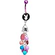 Purple Titanium Playboy Logo Pastel Charm Dangle Belly Ring