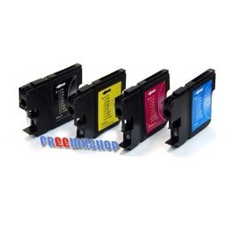 4 Cartouches d'encre Compatibles pour Imprimante Brother DCP 375CW 1noir+1cyan+1magenta+1jaune