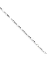 1.2mm, 14 Karat White Gold, Twisted Box Chain - 18 inch
