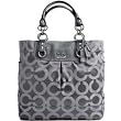 Coach Signature Madison Op Art Magazine Business Bag Tote 13583 Graphite Grey