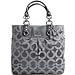 Coach Signature Madison Op Art Magazine Business Bag Tote 13583 Graphite Grey