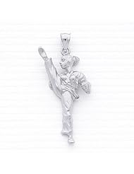 Sterling Silver Female Karate Charm Pendant