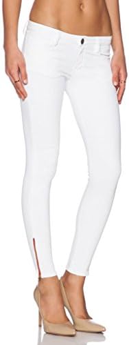 Skinny Jeans with Red Side Zipper White Size 29