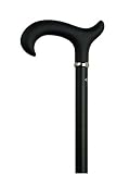 Walking cane - Black aluminum soft touch cane for ladies. This aluminum cane is adjustable from 31 inches to 41 inches. This walking stick cane is disigned only for ladies. This walking aid has a soft touch Derby handle and black aluminum adjustable shaft. This custom cane has a weight capacity of 200 pounds.