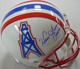 Warren Moon Autographed Houston Oilers Full Size Replica Football Helmet with HOF 06 Inscription