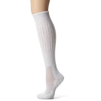 Thorlo Women's Moderate Cushion Fitness Slouch Sock, White, Sock Size Medium/11