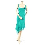 BCBG TURQUOISE SILK CHIFFON FLOWER RUFFLE WOMEN DRESS 12 at BCBG MAX AZRIA