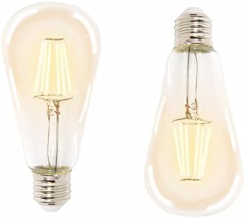 Shine-Co Antique LED Edison Filament Bulbs ST64 Squirrel Cage 6W 110V 2 Pack