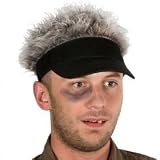 Billy Bob Fun Hair Visor Black with Grey Hair