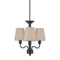 Royce Lighting RLCH003-43 Outdoor Three-Light Chandelier Dark Wood with Beige Weather Resistant Shades