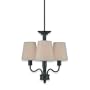 Royce Lighting RLCH003-43 Outdoor Three-Light Chandelier Dark Wood with Beige Weather Resistant Shades