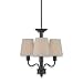 Royce Lighting RLCH003-43 Outdoor Three-Light Chandelier Dark Wood with Beige Weather Resistant Shades