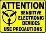 ATTENTION SENSITIVE ELECTRONIC DEVICES USE PRECAUTIONS 10 x 14 Adhesive Dura Vin