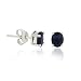 Sterling Silver .925 Genuine Sapphire Stone Oval Prong Small 6x4 Stud Earrings