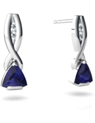 Genuine Sapphire 14kt White Gold Earrings