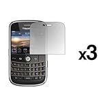 3 Pack of Premium Reusable LCD Mirror Screen Protectors for Blackberry Bold ....