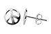 RSES002 8mm Polish Finish Peace Sign Sterling title=