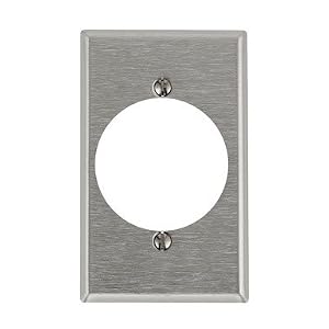 Pass and Seymour SS724 Stainless Steel Wall Plate Receptacle Single Gang by PASS & SEYMOUR