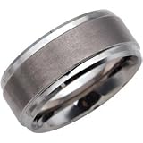 9599 18K Rose Gold Size 16X14mm Dura Tungsten Sp Mens Octagon Signet Ring W/Brush Finished Top