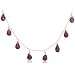 14k Yellow Gold, July Birthstone, Ruby Briolette Station Necklace, 16"