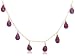Jewelry : 14k Yellow Gold, July Birthstone, Ruby Briolette Station Necklace, 16'