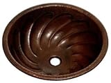 Handcrafted Metal 15 Inch Round Sink BCR CAV 15RML Rustic Brown Copper