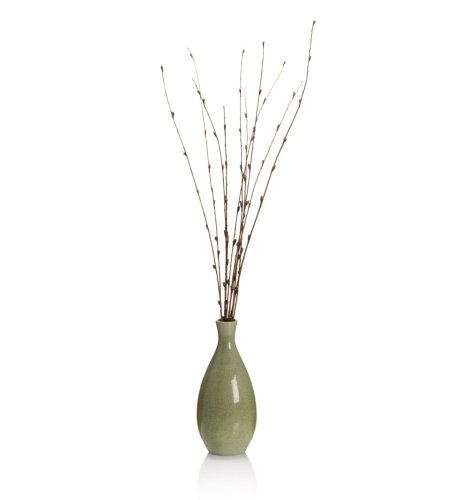 Artificial Pussy Willow with Ceramic Vase