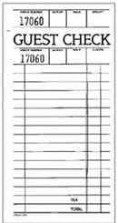 National Check 3 1/2" x 7" Green Guest Check (05-0292) Category: Guest Checks