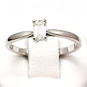 CERTIFIED 18ct White Gold 0.30ct J-VS2 Emerald Cut Diamond Solitaire Ring