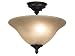Kenroy Home 80300ORB Priory Two-Light Semi Flush Light with 13-Inch Glass Shade