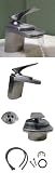 New Premium Design Brushed Nickel Waterfall Faucet Bathroom Sink Vessel Sinks