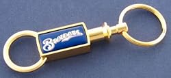 Milwaukee Brewers Gold Tone Valet Keychain